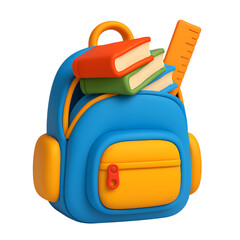 Back to school concept with a school bag and supplies