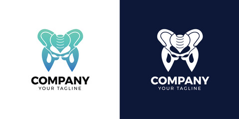 Creative Pelvis Logo Design Vector Template