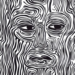 Obraz premium Artistic Ink Markings. Hand-Drawn Abstract Textured Background with Bold Black Lines and Strokes