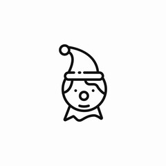 christmas elf head icon sign vector
