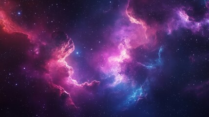 Fototapeta premium Vibrant Colors in a Cosmic Scene: Discover the Beauty of Space Through Nebulae and Stars