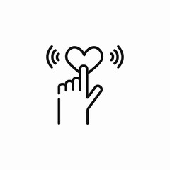 hand heart pulse icon sign vector