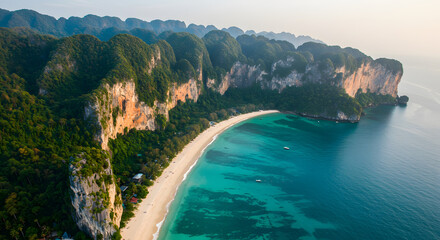 Aerial View of Railay Beach in Krabi, Thailand – Tropical Paradise Bay