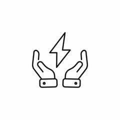 hands lightning energy icon sign vector