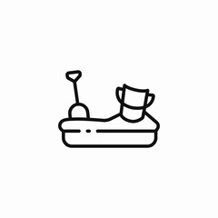 sandbox toys bucket icon sign vector