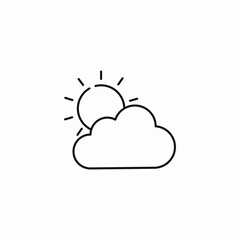 sun cloud weather icon sign vector