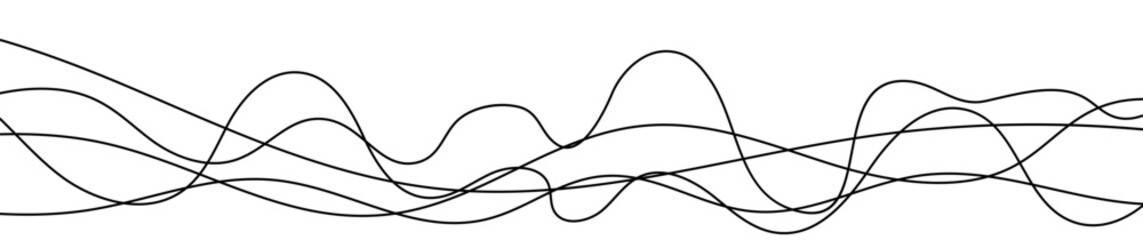 Thin curved wavy lines