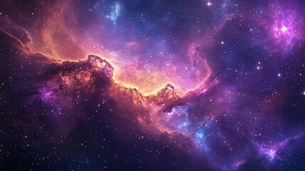 Fototapeta premium A Stunning Cosmic View of Colorful Nebulae in Deep Space Full of Stars and Mysteries