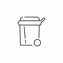 trash can wheel icon sign vector