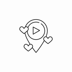 video location hearts icon sign vector