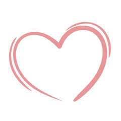 pink heart shape, outline line, sign symbol of love, element for decoration, invitation, marriage proposal