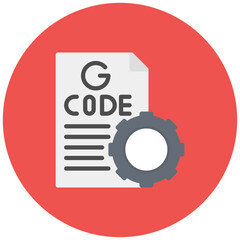 G-Code icon vector image. Can be used for Additive Maufacturing.