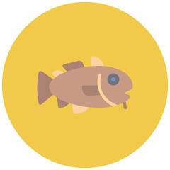 Cod icon vector image. Can be used for Fish and Seafood.