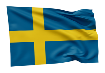 Swedish Flag A Waving Blue and Gold Symbol of Scandinavian Heritage