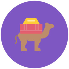 Camel Caravan icon vector image. Can be used for Islamic New Year.