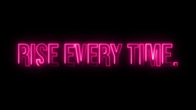 Multicolor Neon rise every time.text animation