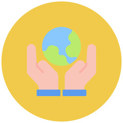 Earth in Hands icon vector image. Can be used for World Environment Day.