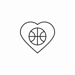basketball sport love icon sign vector