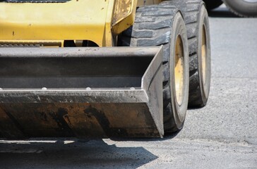 tractor bucket close-up. construction concept
