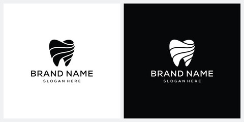 teeth tooth dental logo design vector template