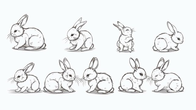 vector illustration of rabbits