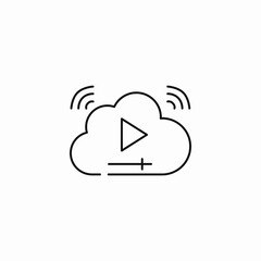 streaming cloud player icon sign vector