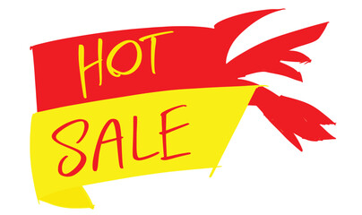 Hot sale red yellow orange color message tag box discount retail deal offer hot sale buy sell customer special hot sale promotion business message tag card sticker store retail shopping red yellow 