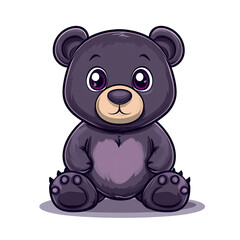 Obraz premium Cute Black Bear Cub Mascot Logo