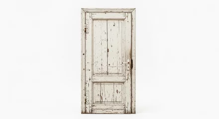 Acrylglasbilder Alte Türen old wooden door with white background  © Jamil