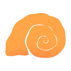 Isolated seashell.Ocean exotic underwater element.Hand drawn tropical beach shell.Modern symbol in naive simple style for banners,smm,branding,packaging,covers,prints.Retro summer vacation symbol