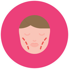 Chin Augmentation icon vector image. Can be used for Plastic and Cosmetic Surgery.