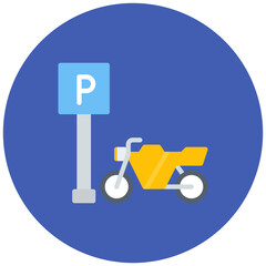 Motorcycle Parking icon vector image. Can be used for Parking.