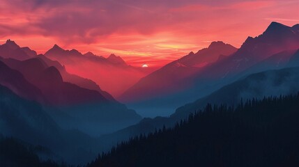 Fototapeta premium sunrise in the mountains