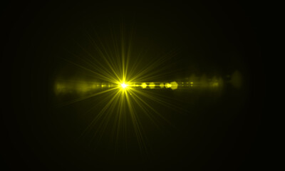 Color Lens Flare light over Black Background. Easy to add overlay or screen filter over Photos