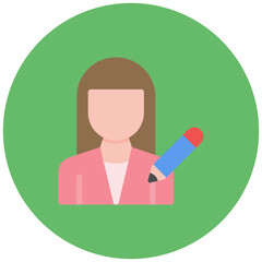 Scriptwriter Female icon vector image. Can be used for Filmmaking.