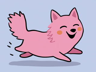 Cartoon Dog Joyfully Chasing Its Tail in a Playful Animated Style at a Sunny Park Setting