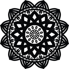 black and white mandala
