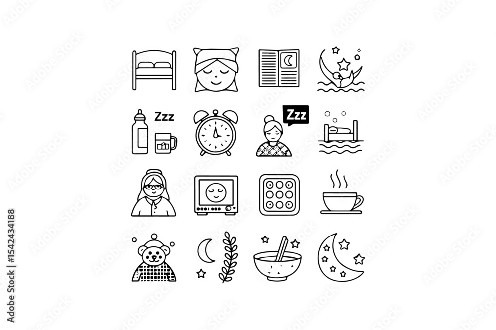 Fototapete Set of vector icons collection for web and design use