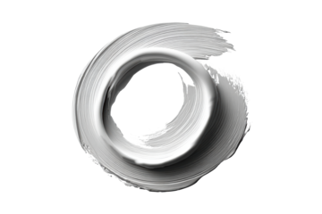 Abstract circular brushstroke design on a transparent background