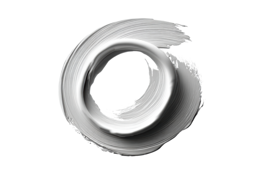 Abstract circular brushstroke design on a transparent background