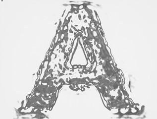 metal chrome black and white effect abstract A-letter background