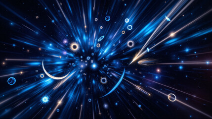 Obraz premium s a blue nebula with stars and planets in the background
