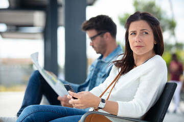 people waiting for the bus