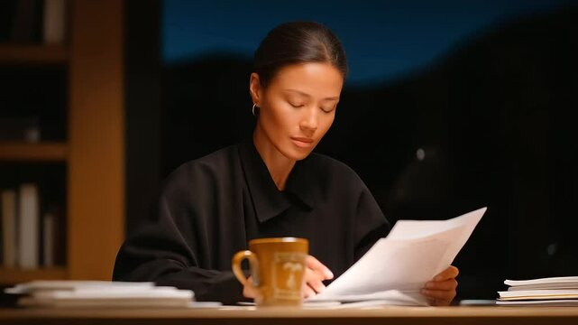 A lawyer reviewing a plea deal in a focused setting