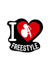 Obraz premium i love freestyle bmx velo cross coeur