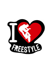 Obraz premium i love freestyle bmx velo cross coeur
