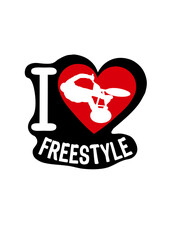 Obraz premium i love freestyle bmx velo cross coeur