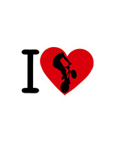 Obraz premium i love freestyle bmx velo cross coeur