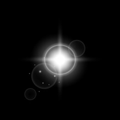 Realistic Lens Flares and Glares Effects with black background