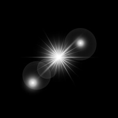 Realistic Lens Flares and Glares Effects with black background